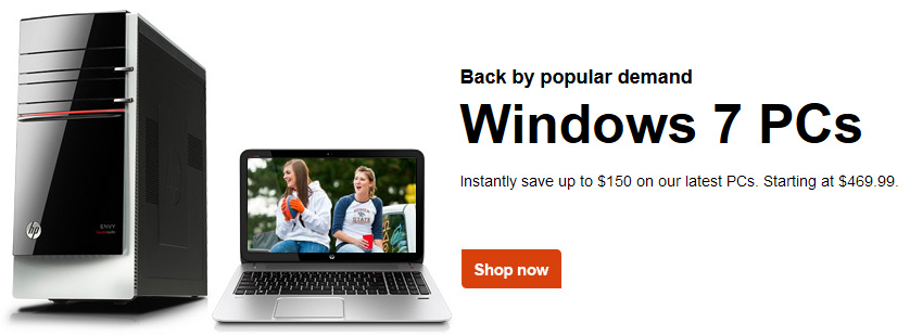 HP: Save Your PC & $150 USD with Windows 7?
